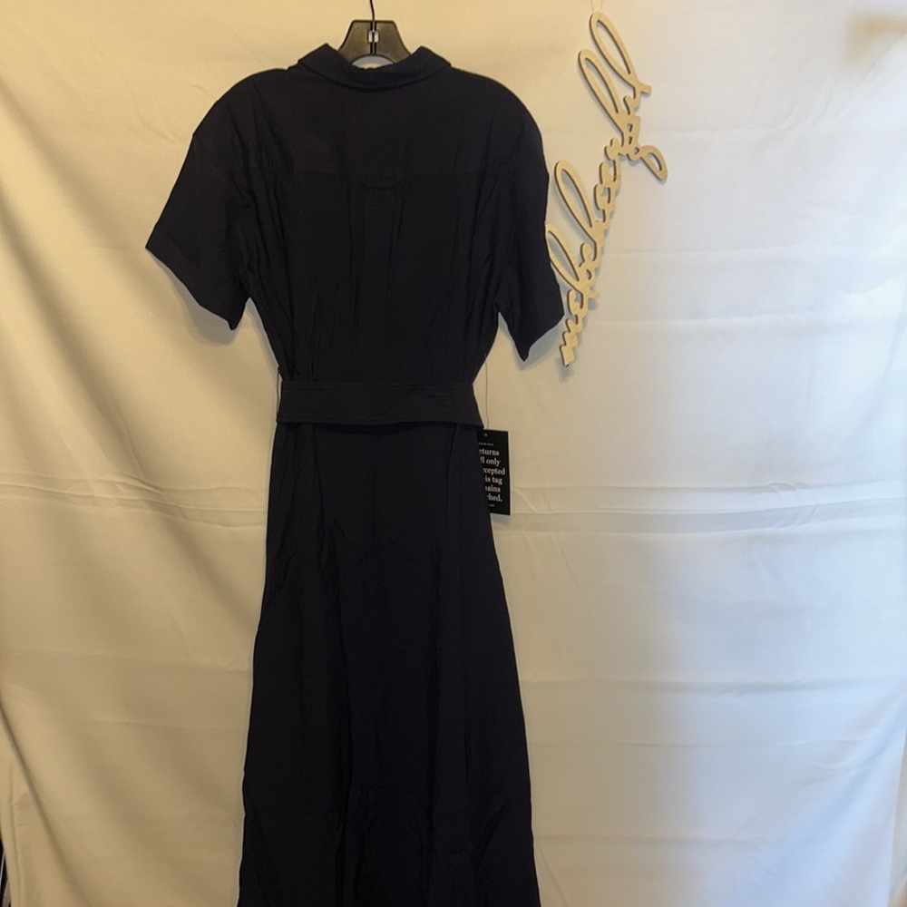 Tuckernuck Navy Short-Sleeve Button-Front Maxi Shirt Dress - Picture 8 of 9